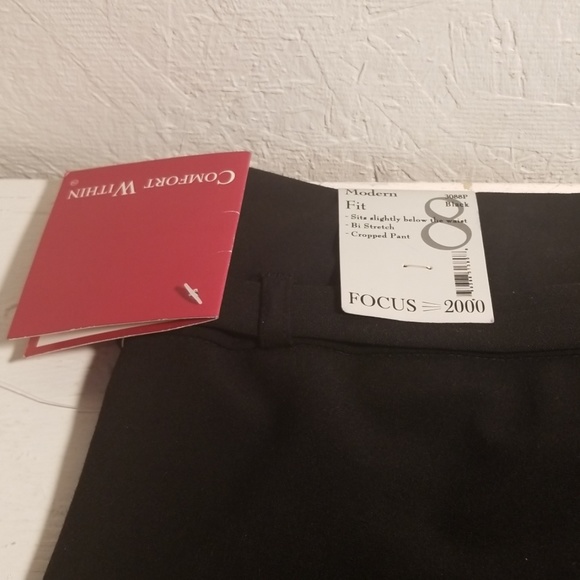 Black Dress Cropped Pants Focus 2000 Size 8 - Picture 6 of 7